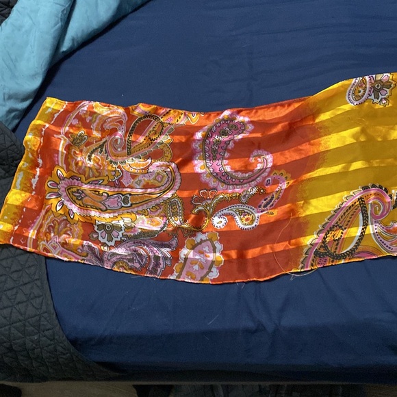 Orange Patterned Scarf - Picture 3 of 3